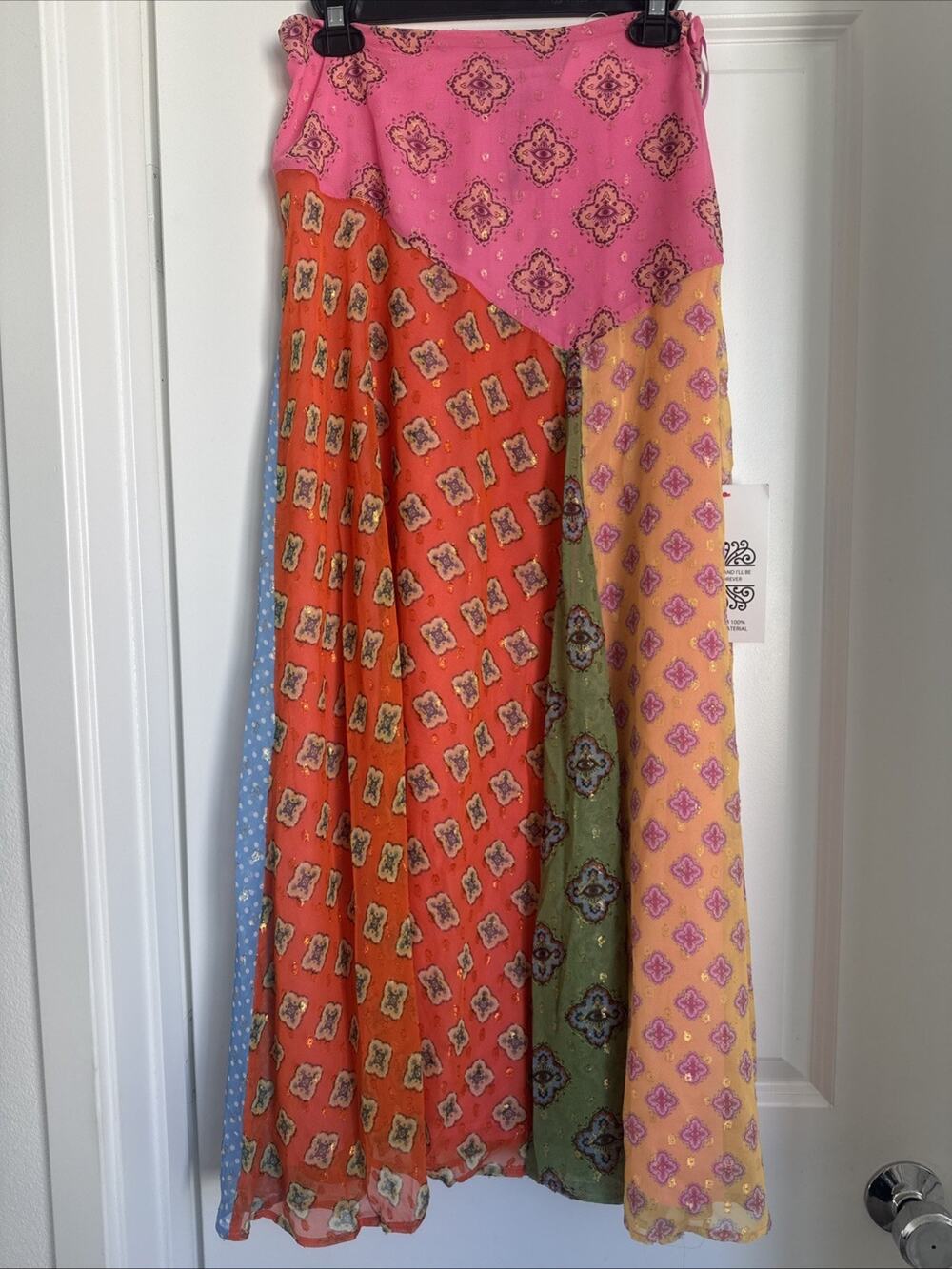 Never Fully Dressed Pink Mix Tile Skirt Womens Skirt Multicolor Boho Size 6 NWT